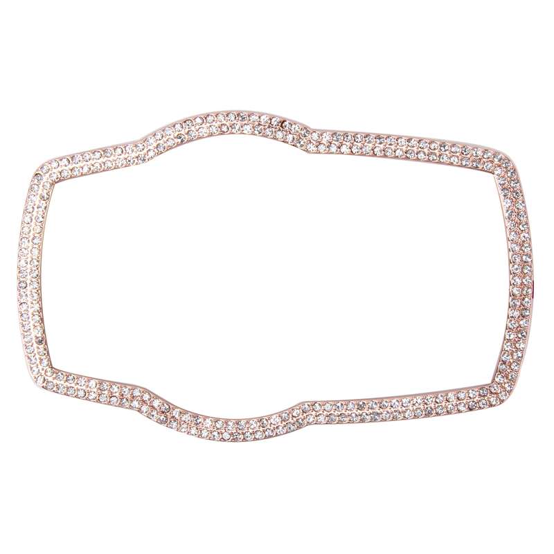 Car Aluminum Steering Wheel Decoration Ring with Diamonds For BMW(Silver)