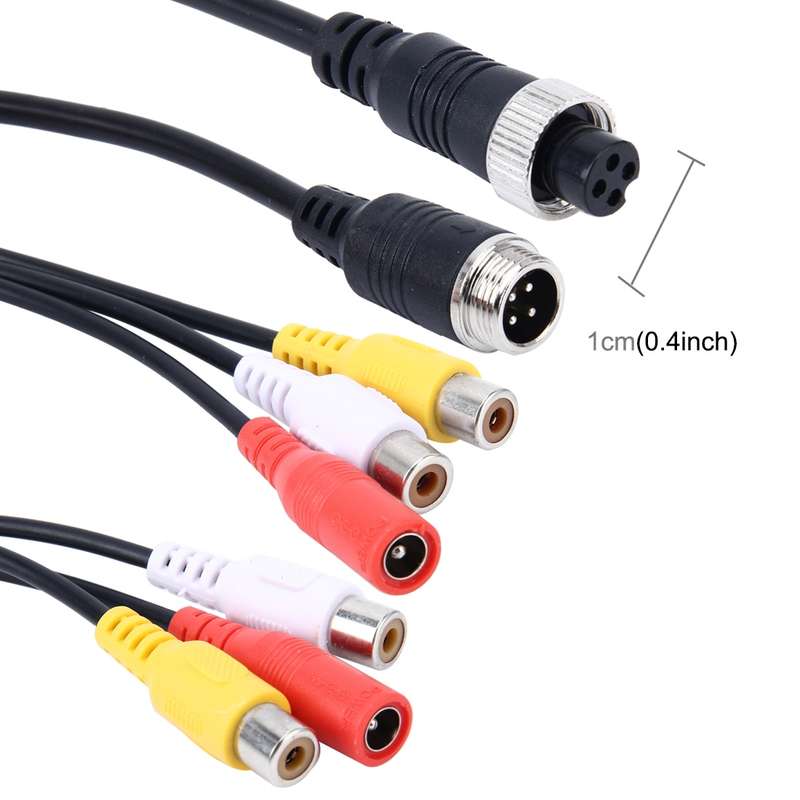 2 PCS 1 in 3 Ways Car Auto Monitor Camera DVR Male and Female 4 Pin Video Power Extension Cable Cord