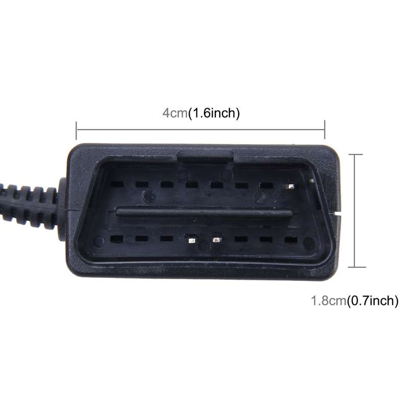 Car Auto 16Pin OBD Charging Cable Micro USB Power Adapter for GPS Tablet E-dog Phone, Cable Length:
