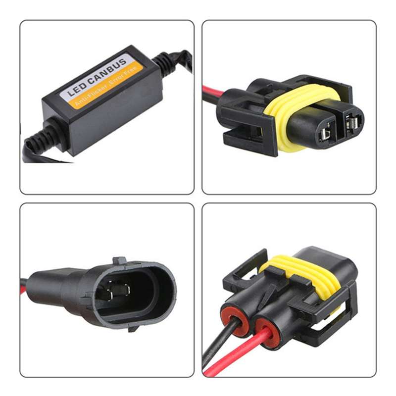 2 PCS H11/H8/H9/H16/5202 Car Auto LED Headlight Canbus Warning Error-free Decoder Adapter for DC 9-1