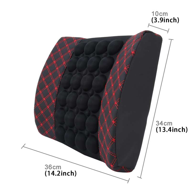 12V Four Season Chemical Fiber Wrapping Lumbar Seat Relaxation Waist Support Cushion for Car Office