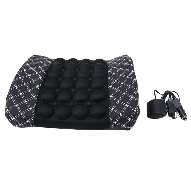 12V Four Season Chemical Fiber Wrapping Lumbar Seat Relaxation Waist Support Cushion for Car Office