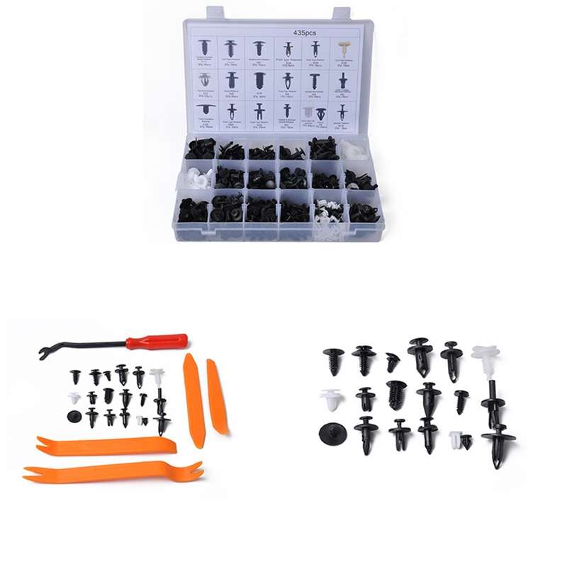 435 PCS Car Retainer Clips Assortment Car Panel Trim Plastic Fasteners Rivet Clips Set for Ford / Je