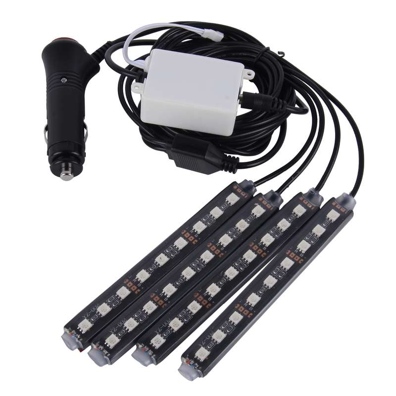 4 in 1 4.5W 36 SMD-5050-LEDs RGB Car Interior Floor Decoration Atmosphere Colorful Neon Light Lamp w