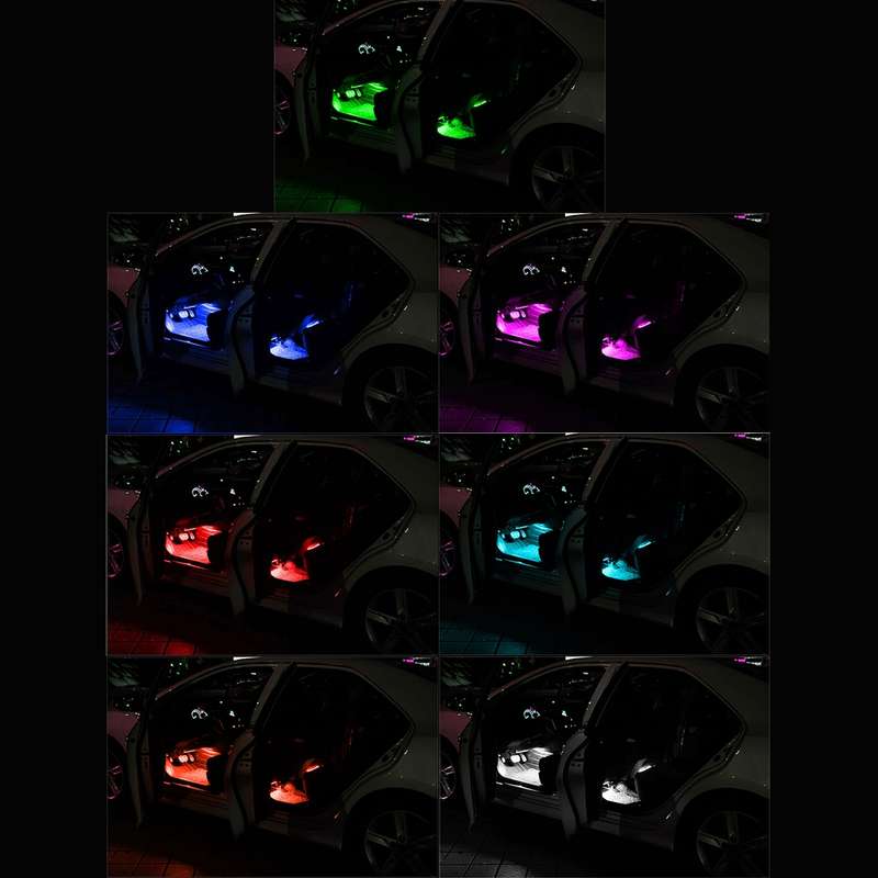 4 in 1 4.5W 36 SMD-5050-LEDs RGB Car Interior Floor Decoration Atmosphere Colorful Neon Light Lamp w
