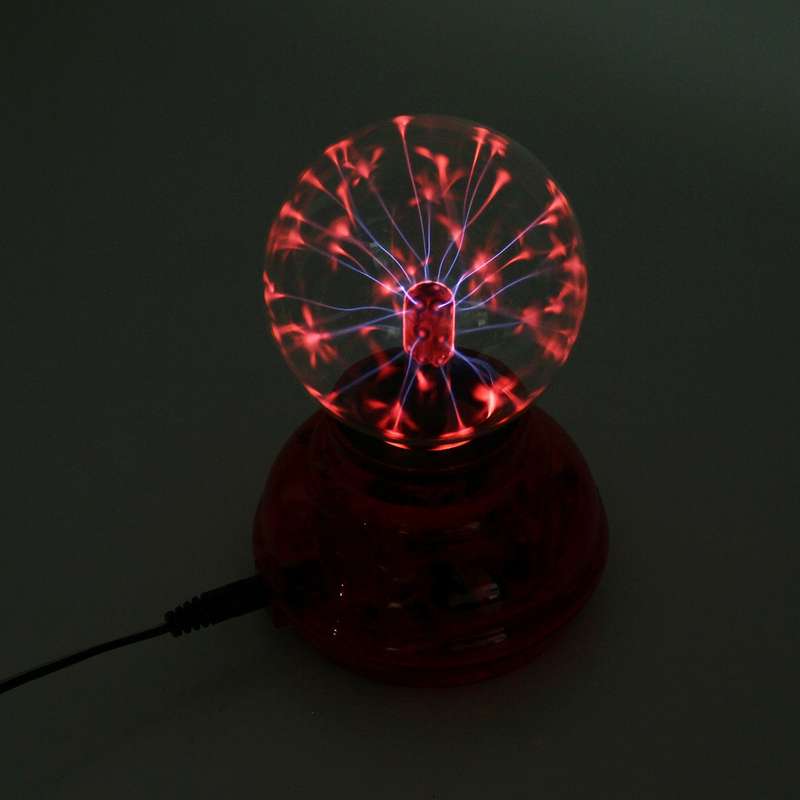 Car Auto Plasma Magic Ball Sphere Lightening Lamp with Hand-Touching Changing Pattern Model(Red)