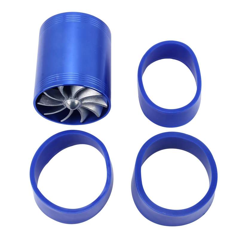 F1-Z Car Stainless Universal Supercharger Dual Double Turbine Air Intake Fuel Saver Turbo Turboing C