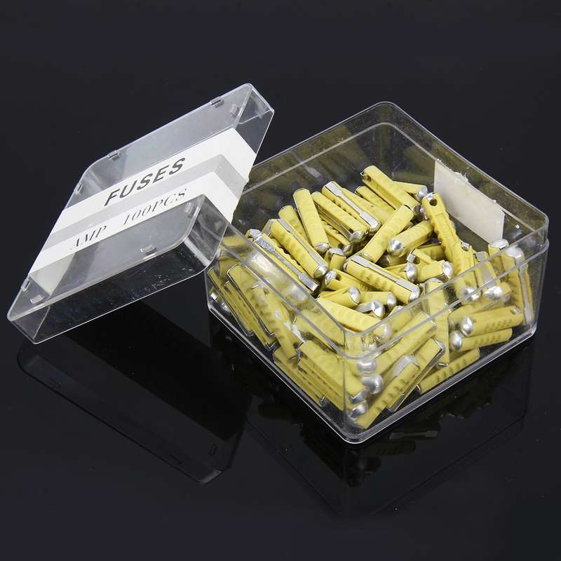 100 PCS Car Auto Fuse European Automotive Fuse (20A Yellow)