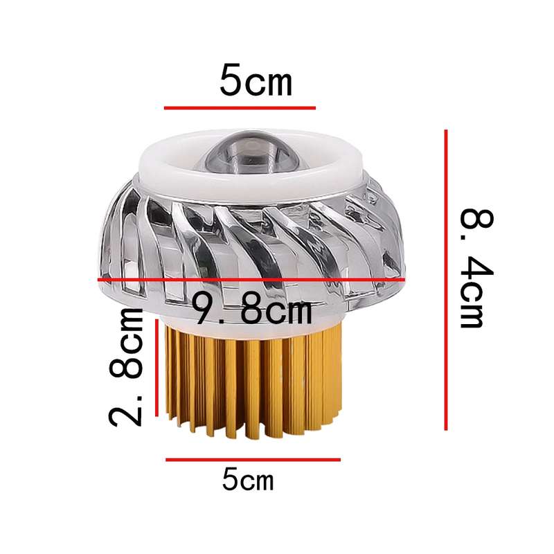 Motorcycle 30W DC 12V-85V LED Headlight Lens Built-in Whirlwind Double Aperture Angle Eyes + Devil E