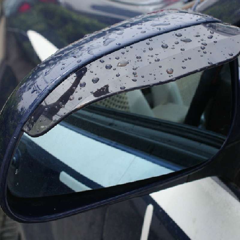2 PCS Car Auto Universal Rubber Reversing Rearview Mirror Rain Baffle Plate (Black)