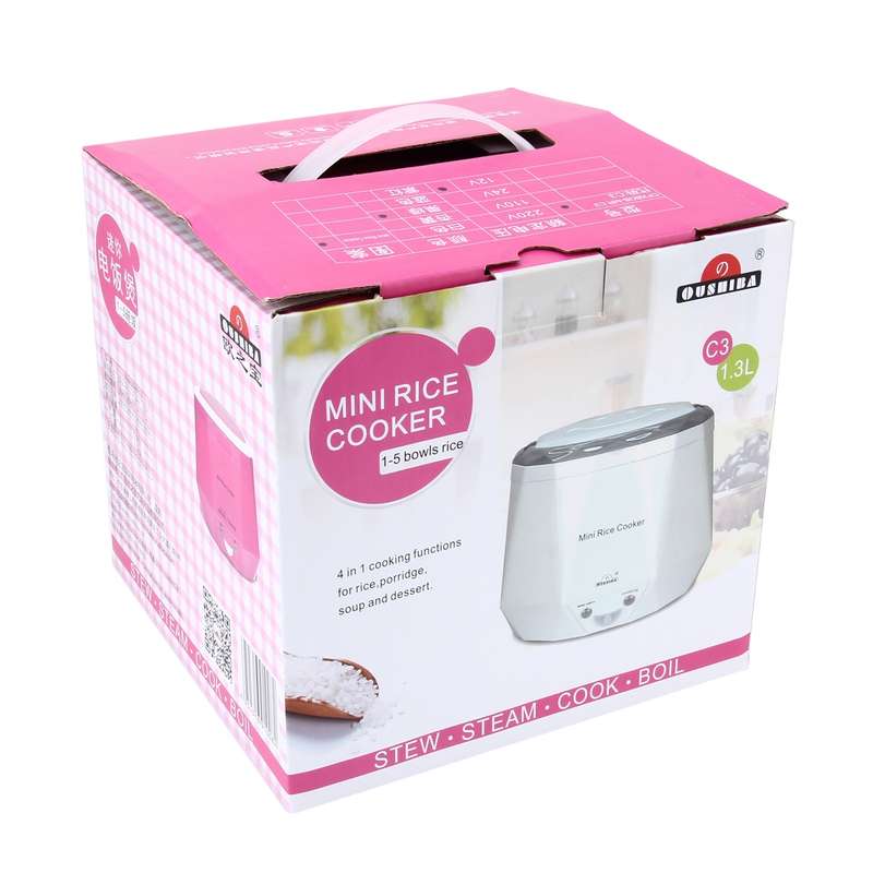 OUSHIBA Car Auto C3 Mini Multi-function Rice Cooker 12V 1.3L Volume for Rice Soup Noodles Vegetable