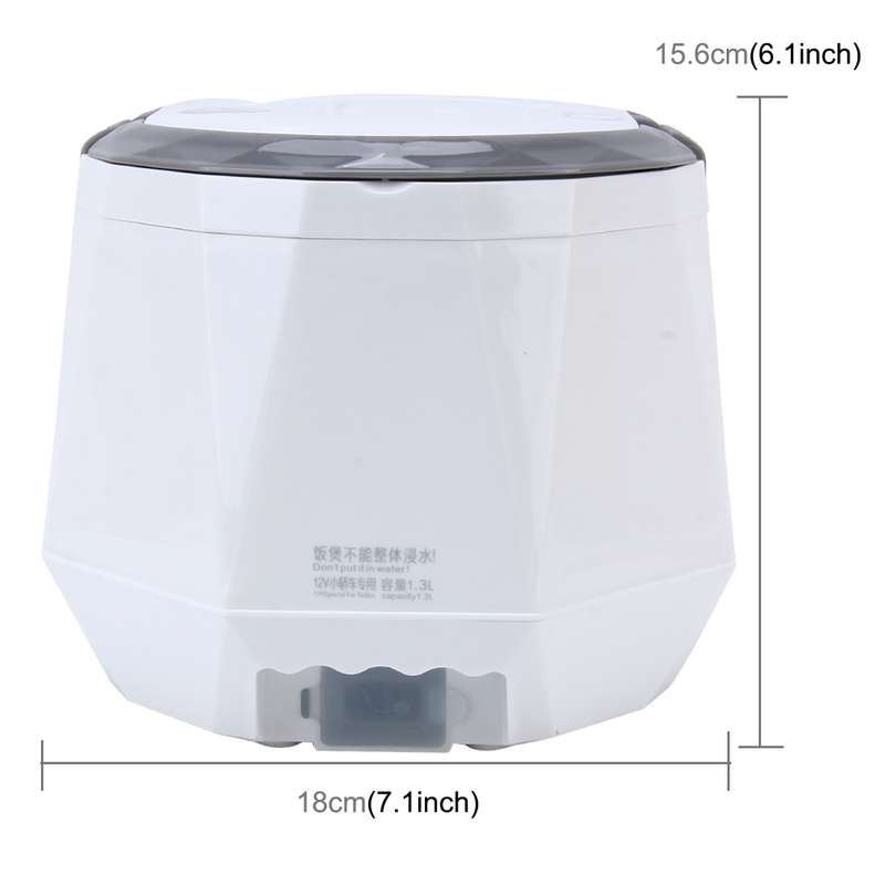 OUSHIBA Car Auto C3 Mini Multi-function Rice Cooker 12V 1.3L Volume for Rice Soup Noodles Vegetable