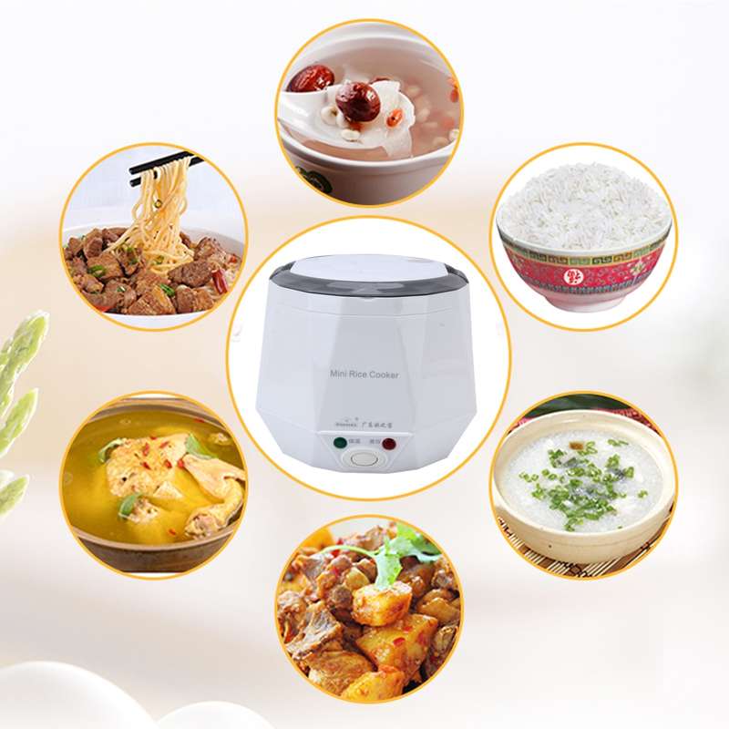 OUSHIBA Car Auto C3 Mini Multi-function Rice Cooker 12V 1.3L Volume for Rice Soup Noodles Vegetable