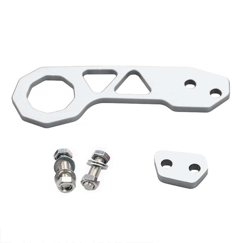 Aluminum Alloy Rear Tow Towing Hook Trailer Ring for Universal Car Auto with 2 x Screw Holes(Silver)