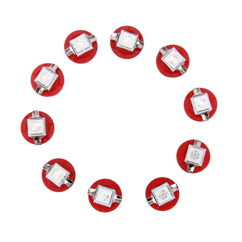 10 PCS 0.5W B8.5 Wedge Instrument Panel LED Light Dashboard Gauge Cluster Indicator Lamp Bulb (White