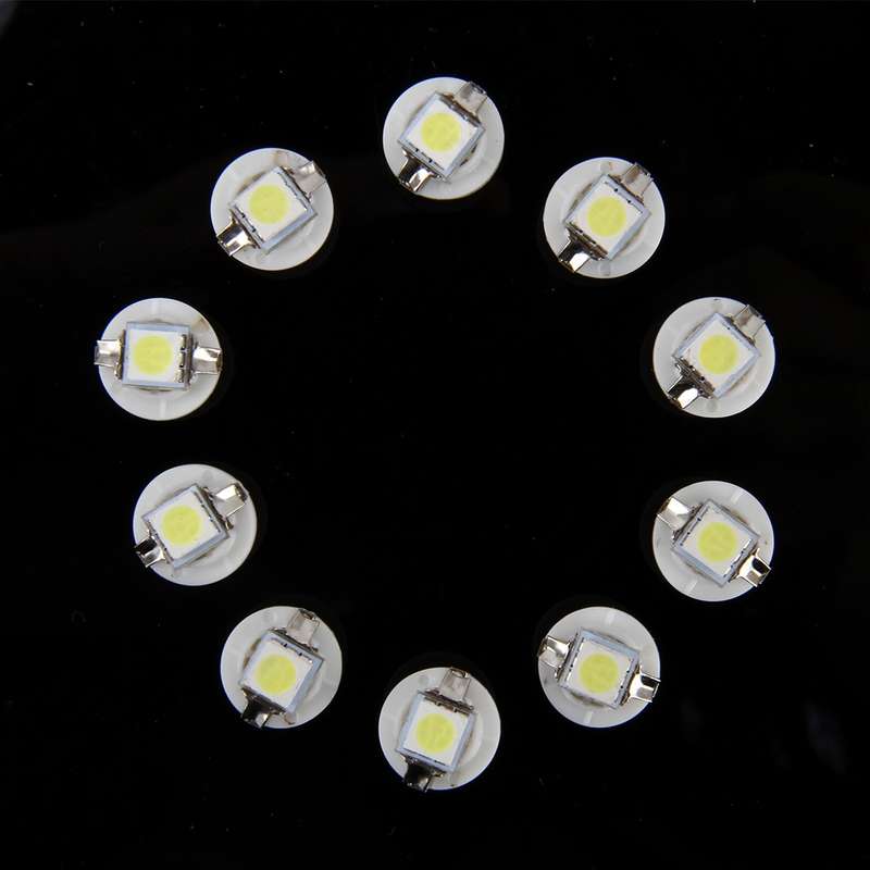 10 PCS 0.5W B8.5 Wedge Instrument Panel LED Light Dashboard Gauge Cluster Indicator Lamp Bulb (White