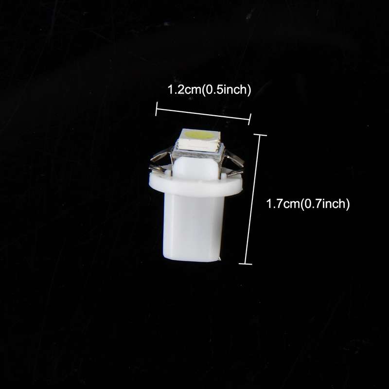 10 PCS 0.5W B8.5 Wedge Instrument Panel LED Light Dashboard Gauge Cluster Indicator Lamp Bulb (White
