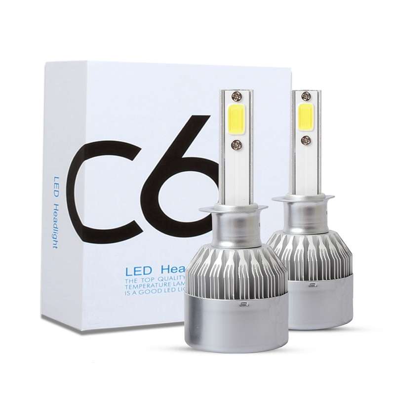2 PCS H1 18W 1800 LM 8000K IP68 Canbus Constant Current Car LED Headlight with 2 COB Lamps, DC 9-36