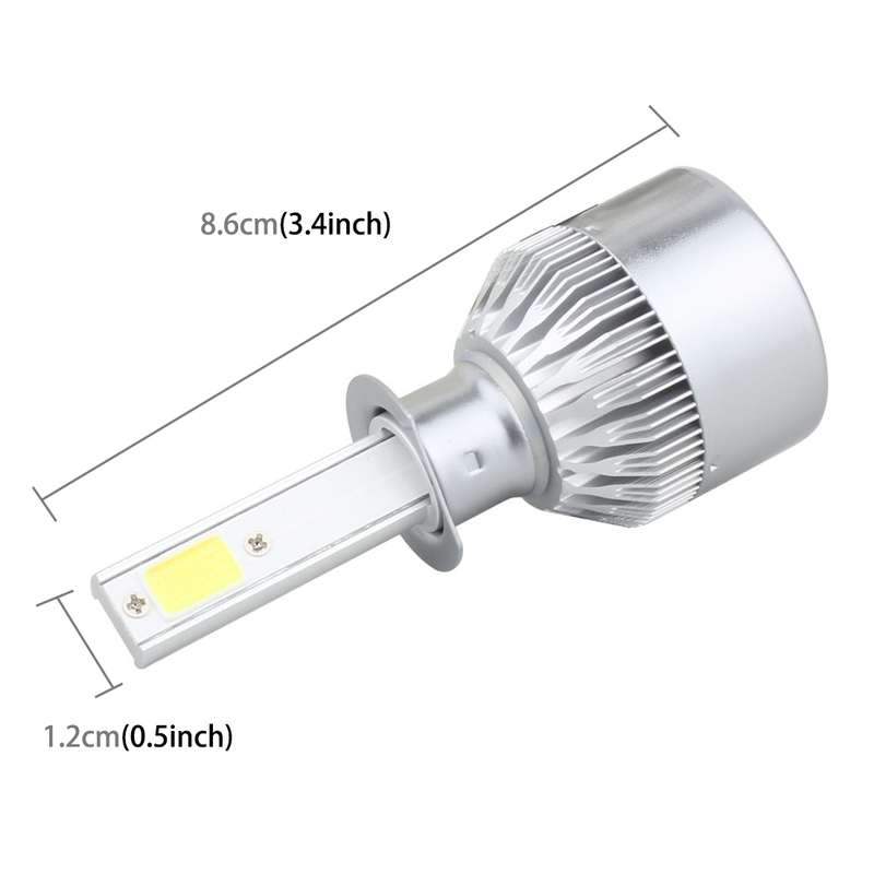 2 PCS H1 18W 1800 LM 6000K IP68 Canbus Constant Current Car LED Headlight with 2 COB Lamps, DC 9-36