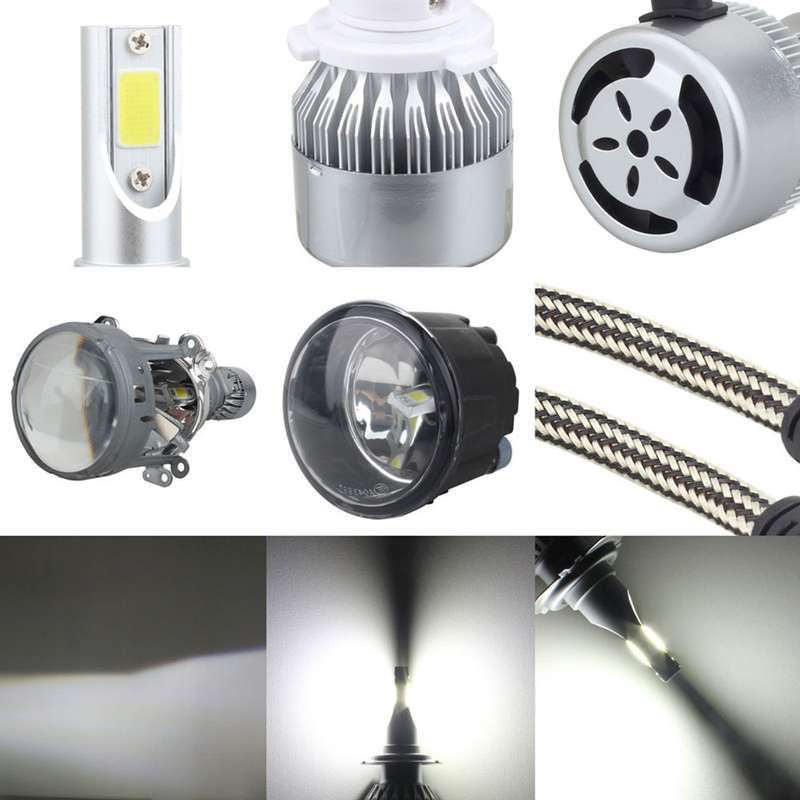 2 PCS H1 18W 1800 LM 6000K IP68 Canbus Constant Current Car LED Headlight with 2 COB Lamps, DC 9-36