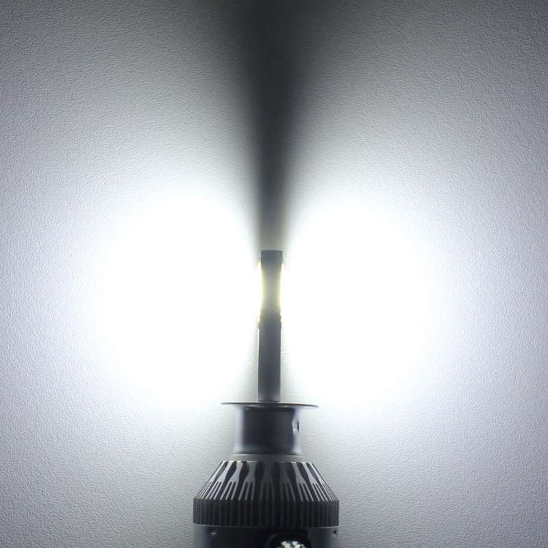 2 PCS H1 18W 1800 LM 6000K IP68 Canbus Constant Current Car LED Headlight with 2 COB Lamps, DC 9-36