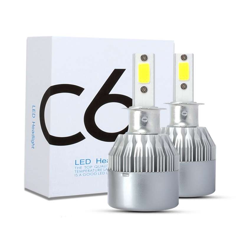 2 PCS H3 18W 1800 LM 8000K IP68 Canbus Constant Current Car LED Headlight with 2 COB Lamps, DC 9-36
