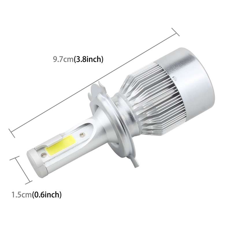 2 PCS H4 18W 1800 LM 6000K IP68 Canbus Constant Current Car LED Headlight with 2 COB Lamps, DC 9-36