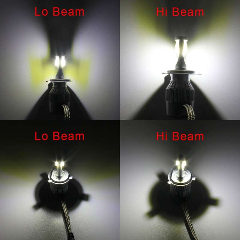 2 PCS H4 18W 1800 LM 6000K IP68 Canbus Constant Current Car LED Headlight with 2 COB Lamps, DC 9-36