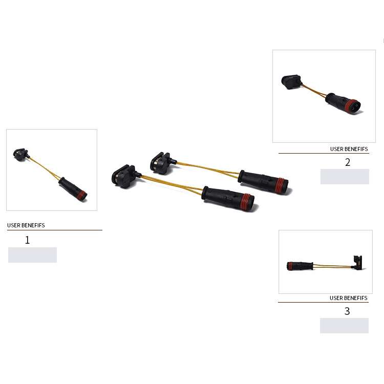 2 PCS Car Front Rear Brake Pad Sensor Cable 1645401017 2205401517 for Mercedes-Benz W164 2005-2010 /