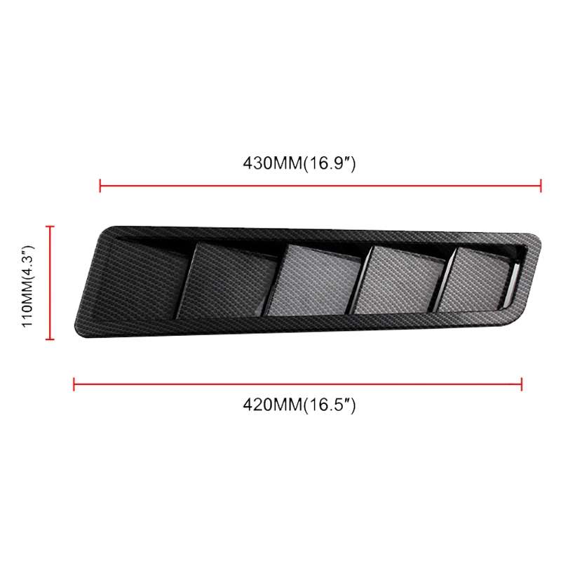2 PCS Universal Car Air Intake Scoop Bonnet Hood Vent Louver Cooling Panel Trim Set(Black)
