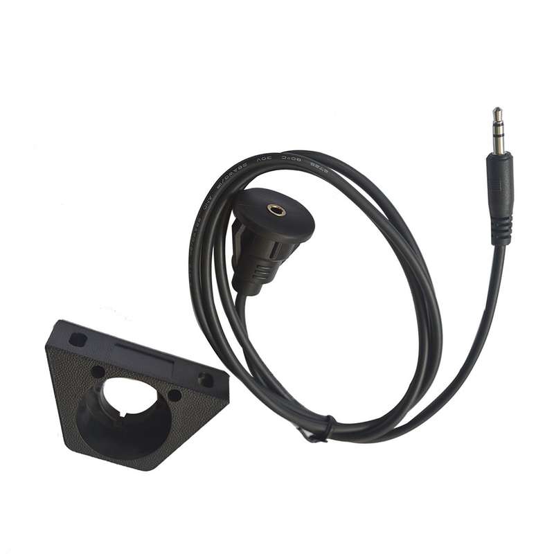 1m Car Truck Dashboard Flush Mount 3.5mm 1/8 AUX Audio Jack Extension Cable Kit(Black)