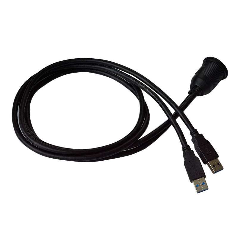 1m Flush Mount USB 3.0 Dock Car Ship Motorcycle Dashboard Panel Male to Female Data Waterproof Exten