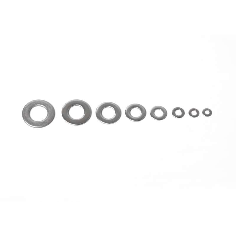 72 PCS Round Shape Stainless Steel Flat Washer Assorted Kit M4-M16 for Car / Boat / Home Appliance