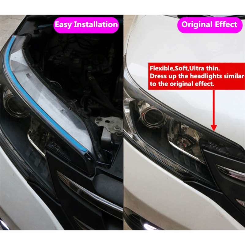 2 PCS 30cm DC12V 4.2W Ultra-thin Car Auto Double Colors Turn Lights / Running Lights, with LED SMD-2