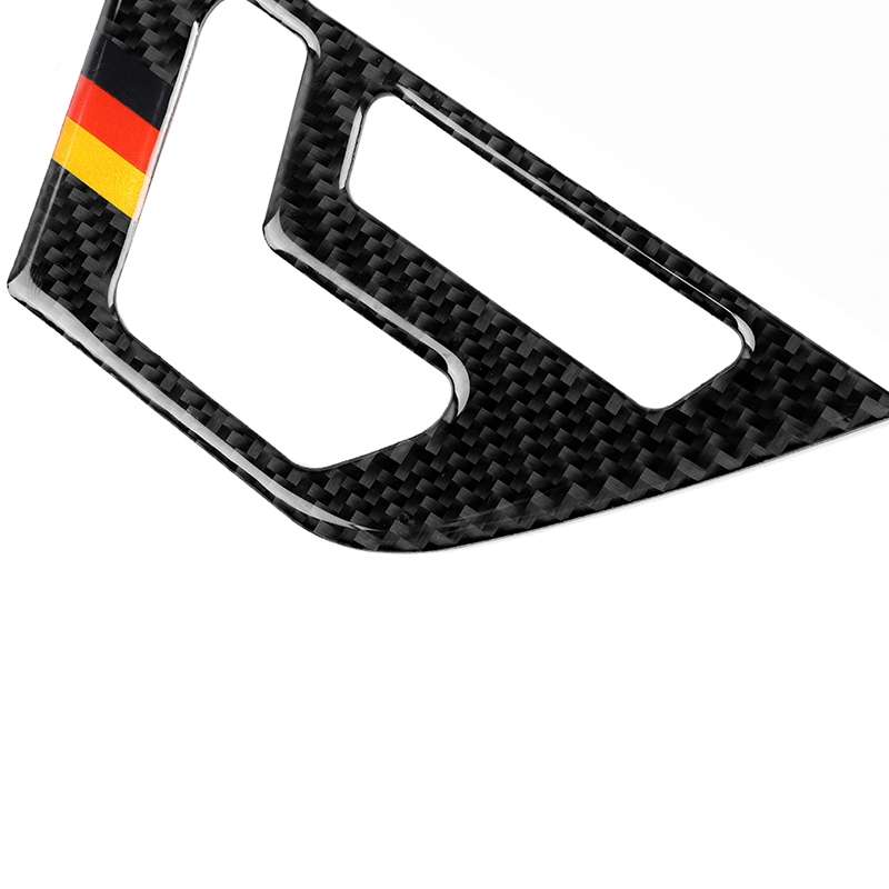 2 PCS German Flag Car Carbon Fiber Left Drive Seat Adjustment Panel Decorative Sticker for Mercedes-