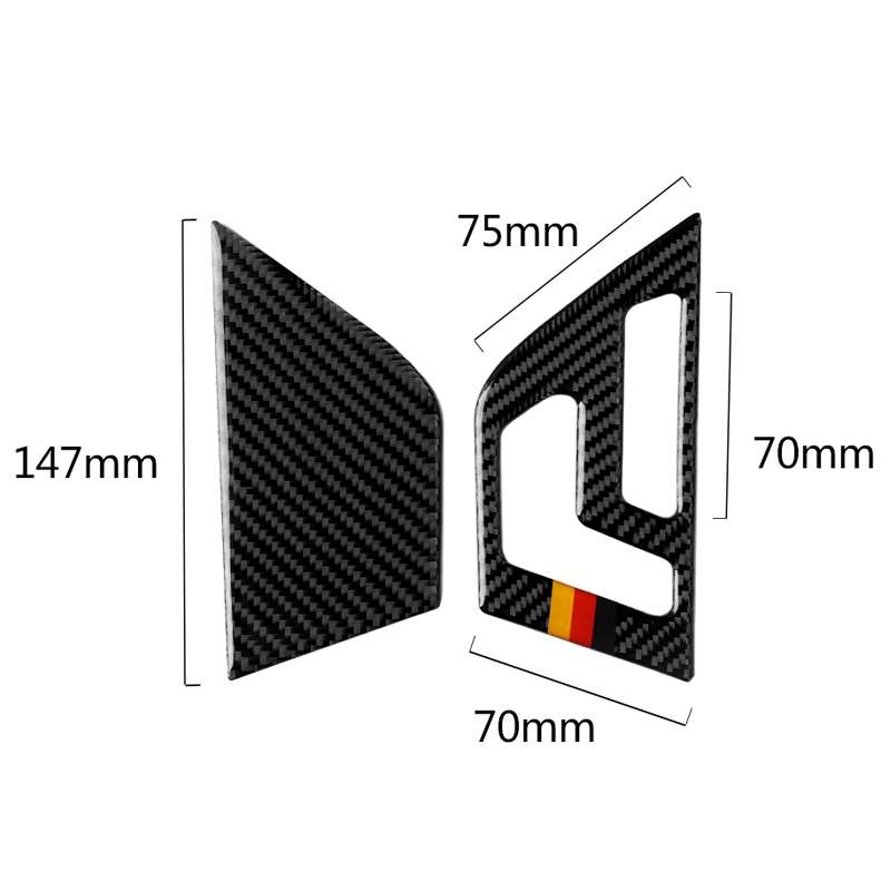 2 PCS German Flag Car Carbon Fiber Right Drive Seat Adjustment Panel Decorative Sticker for Mercedes