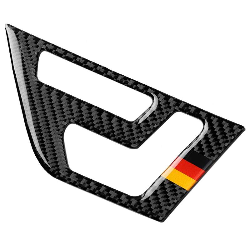 2 PCS German Flag Car Carbon Fiber Right Drive Seat Adjustment Panel Decorative Sticker for Mercedes