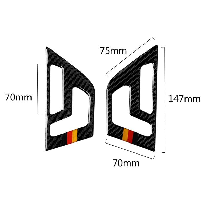 2 PCS German Flag Car Carbon Fiber Seat Adjustment Panel Decorative Sticker for Mercedes-Benz W204 2