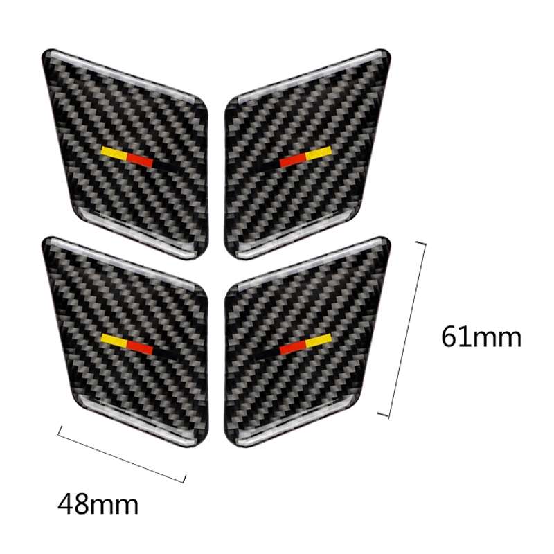 4 PCS Car German Flag Carbon Fiber Door Inner Handle Wrist Panel Decorative Sticker for Mercedes-Ben