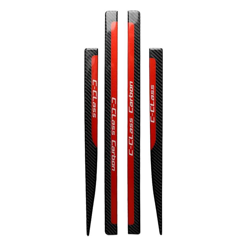 4 PCS Car Carbon Fiber Threshold Decorative Sticker for Mercedes-Benz W204 C Class 2007-2013