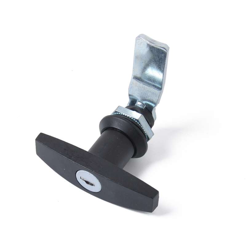 T Shape Handle Paddle Entry Door Latch & Keys Tool Box Lock for Trailer / Yacht / Truck (Black)