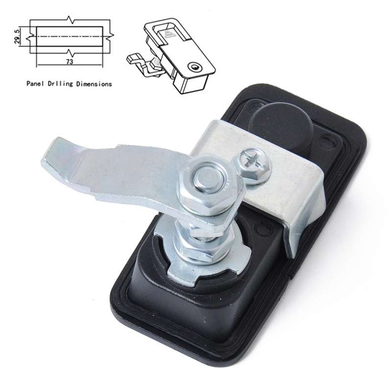 Adjustable Black Paddle Entry Door Latch & Keys Tool Box Lock for Trailer / Yacht / Truck