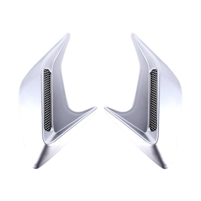 2PCS Plastic Decorative Air Flow Intake Turbo Bonnet Hood Side Vent Grille Cover With Self-adhesive