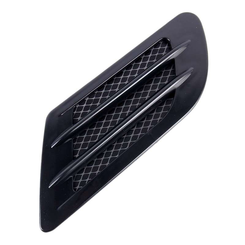 2 PCS Euro Style Plastic Decorative Air Flow Intake Turbo Bonnet Hood Side Vent Grille Cover With Se