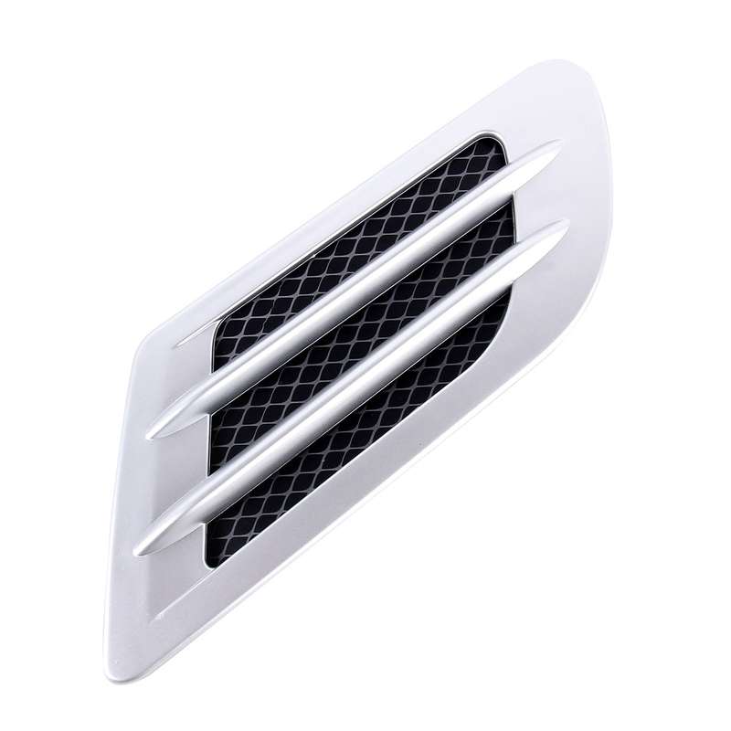 2 PCS Euro Style Plastic Decorative Air Flow Intake Turbo Bonnet Hood Side Vent Grille Cover With Se