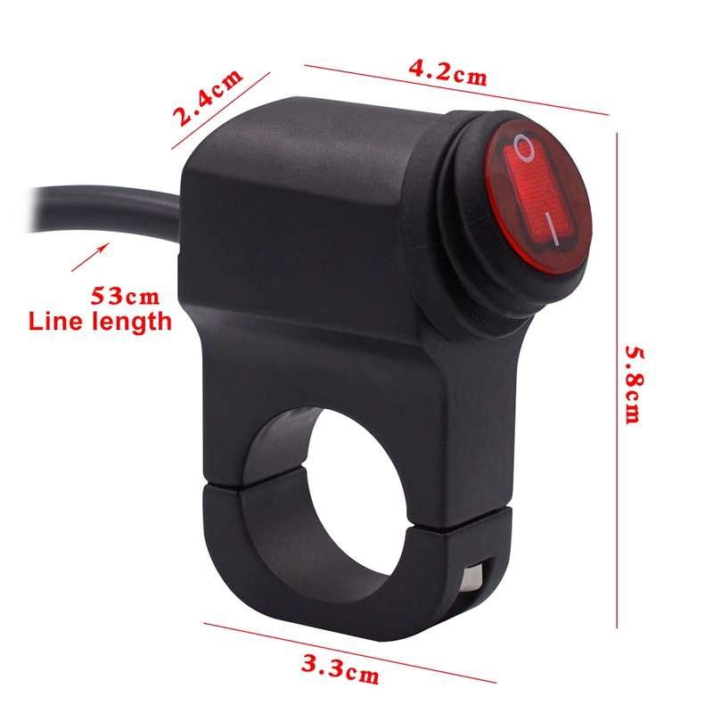 Motorcycle Headlight Auxiliary Light Waterproof Aluminum Alloy Single Flash Switches with Indicator