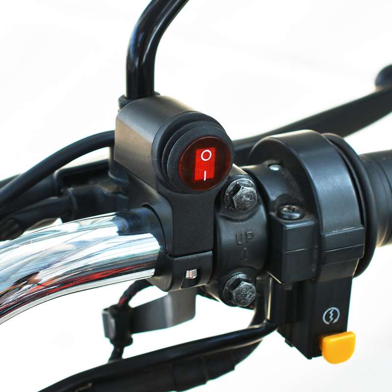 Motorcycle Headlight Auxiliary Light Waterproof Aluminum Alloy Single Flash Switches with Indicator