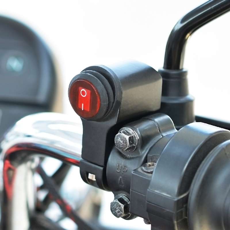 Motorcycle Headlight Auxiliary Light Waterproof Aluminum Alloy Single Flash Switches with Indicator
