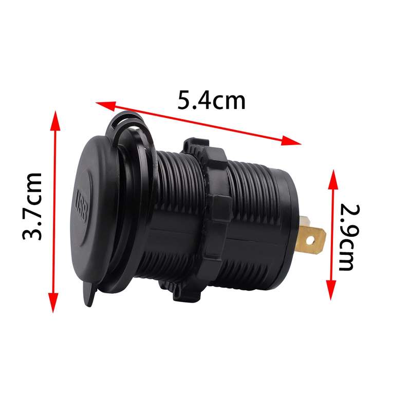 Universal Car Charger 2 Port Power Socket Power Dual USB Charger 5V 4.2A IP66 with Aperture(Blue Lig