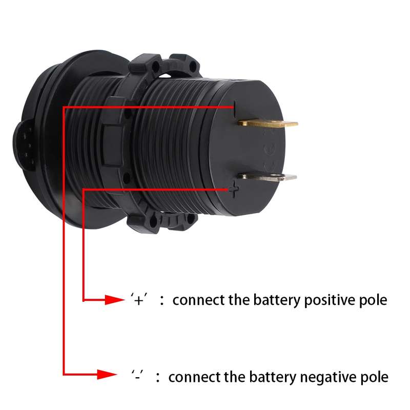 Universal Car Charger 2 Port Power Socket Power Dual USB Charger 5V 4.2A IP66 with Aperture(Blue Lig